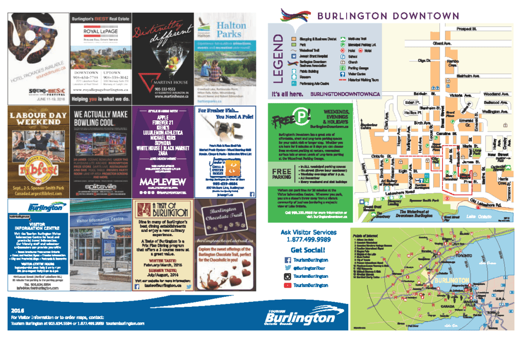 Burlington Downtown Map - Tourism Burlington Tourism Burlington