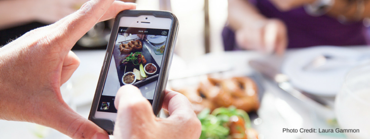 Taking photo of Food with cell phone